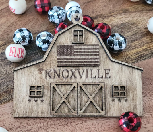 Custom Handcrafted Wooden Barn Christmas Ornament, Cute Gift For Christmas, Hometown styled barn, Laser Cut Precision, Rustic Style Barn